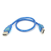 Кабель USB 2.0 RITAR AM/AM, 0.3m, прозорий синій