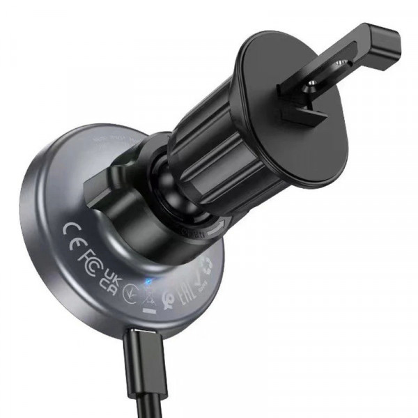 Автотримач BOROFONE BH211+ Wireless Charging 15W, кріплення на решітку, магніт, Black, Box
