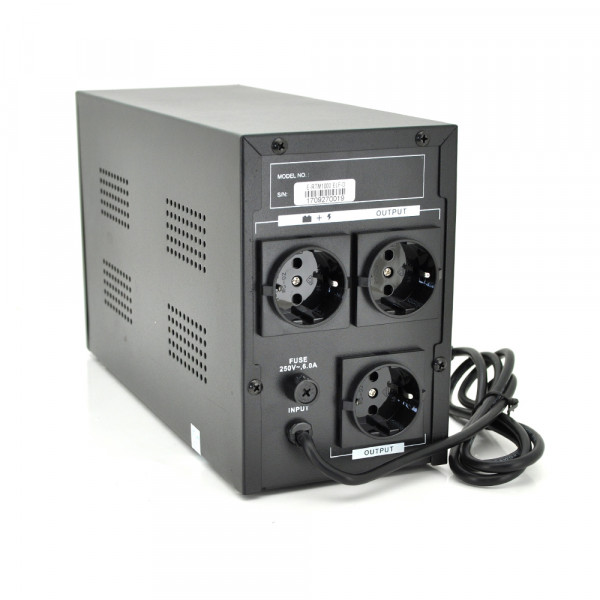 ДБЖ Ritar E-RTM1000 (600W) ELF-D, LCD, AVR, 3st, 3xSCHUKO socket, 2x12V7Ah, metal Case. Q2 (405*195*285)  10 кг (340*120*190)