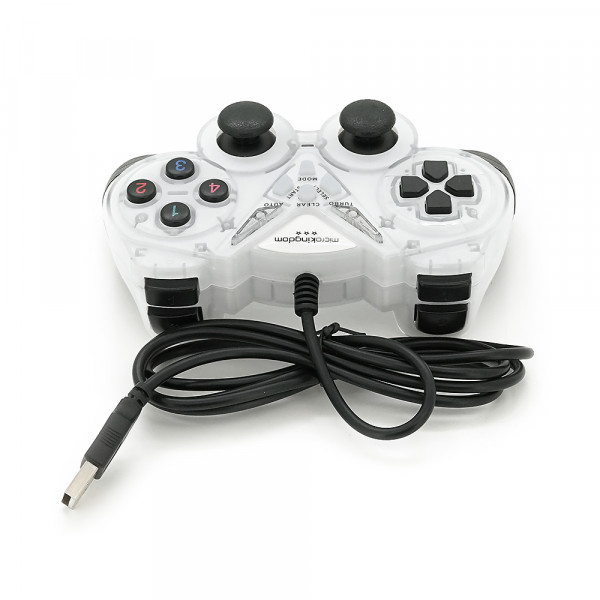 Геймпад Brazzers BR-8600 провідний для ПК, USB 2.0, Double Shock, White, Blister