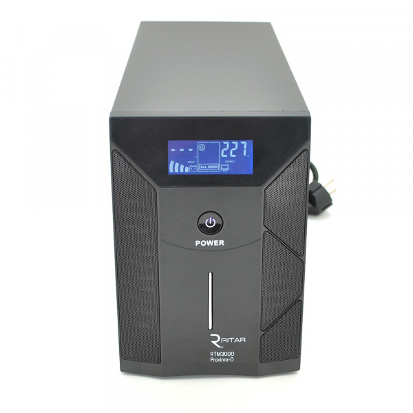 ДБЖ Ritar RTM3000 (1800W) Proxima-D, AVR, 3st, 3xSCHUKO socket, 4x12V9Ah, metal Case Q1 (500 * 245 * 350) 21,8 кг (400 * 145 * 210)