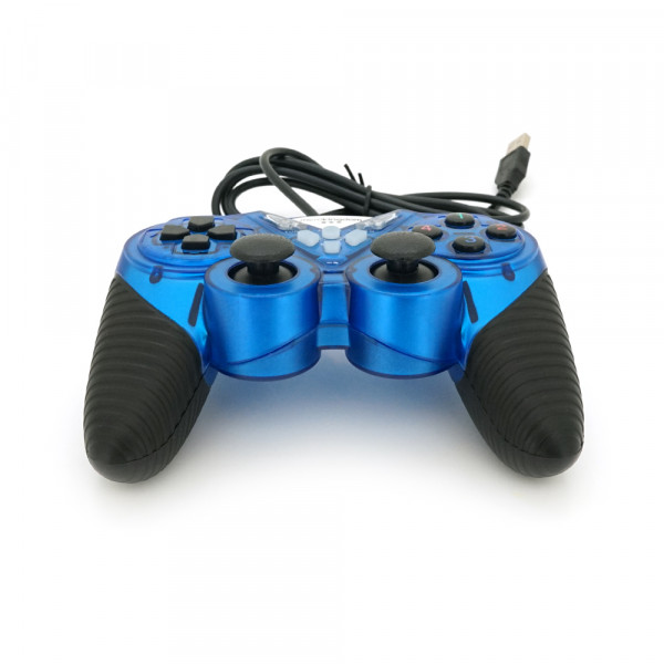 Геймпад Brazzers BR-8600 провідний для ПК, USB 2.0, Double Shock, Blue, Blister