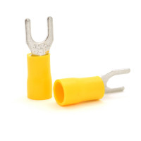 Клема тип "U" 0.7мм, SV5.5-5, провід 4.0-6.0, ізольована, максимальний струм 48А, під обтискання, латунь, 100 штук в упаковці, ціна за упаковку