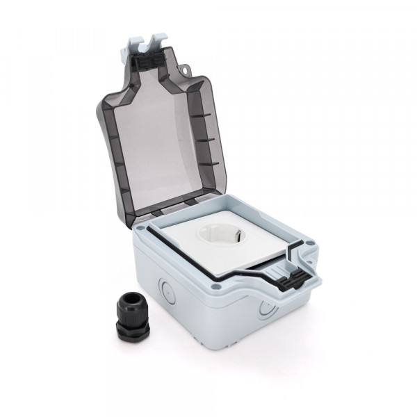 Водонепроникна настінна зовнішня розетка, 16A / 250V, IP66