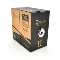 Кабель КНП UTP (4 * 2 * 0.5) 4p 24 AWG, Ritar, (CCA), ізоляція ПЕ, для зовн. робіт, 305м, Black, Corton BOX (350x350x430) Q2