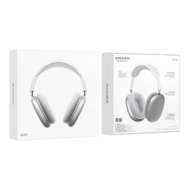 Навушники Bluetooth Borofone BO22, Silver, Box