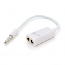 Спліттер Jack 3.5 (тато) => 2 * Jack 3.5 (мама) Stereo White, Пакет, Q500