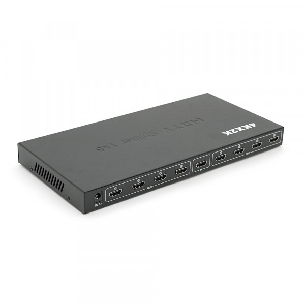 Активний HDMI сплітер 1=>8 порту, 3D, 1080Р, 4Kx2K, 1,4 версія, DC5V/2A Q20, Box