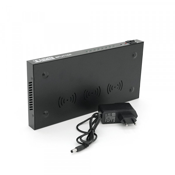 Активний HDMI сплітер 1=>8 порту, 3D, 1080Р, 4Kx2K, 1,4 версія, DC5V/2A Q20, Box