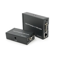 Активний подовжувач VGA сигналу до 300m по витій парі Cat5e / 6e, 1080P, Black, BOX