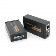 Активний подовжувач VGA сигналу до 100m по витій парі Cat5e / 6e, 1080P, Black, BOX