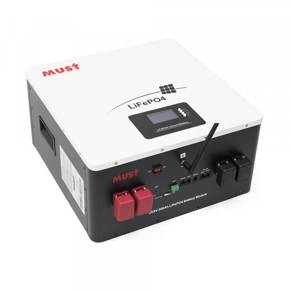 Акумуляторна батарея Must LiFePO4 LP16-24200 25.6V 200Ah, 5,12kWh, BMS100A@8S, CAN2.0/RS232/RS485, 6000 cycles, 486x442x250,44kg