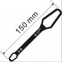 Універсальний ключ Torx 3-17 мм, регульований ключ, що самозатягується, з подвійною головкою, гайковий ключ, Black
