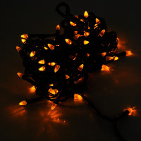 Гірлянди 100LED (Діод) Yellow, 8 режимів, 5 метрів, чорна ізоляція, BOX