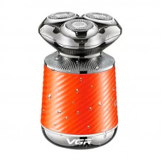 Електробритва VGR V-391 ORANGE, 3 насадки, IPX7, LED display, Box