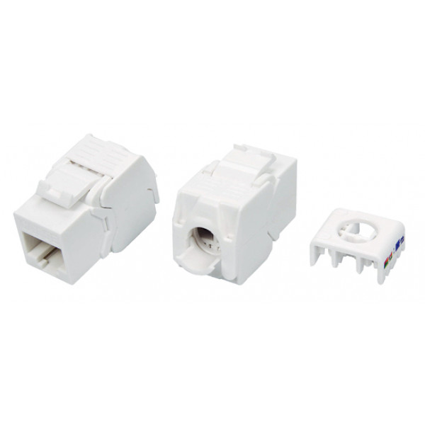 Модульний роз'єм OK-net Кат.5e UTP (180°, toolless) білий