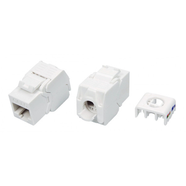 Модульний роз'єм OK-net Кат.6 UTP (180°, toolless) білий