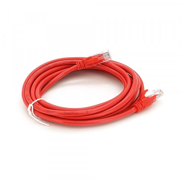 Патч-корд литий RITAR, UTP, RJ45, Cat.5e, 3m, червоний, Cu (мідь)