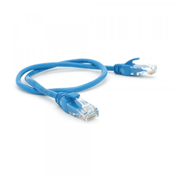 Патч-корд литий RITAR, UTP, RJ45, Cat.5e, 0,5m, синій, Cu (мідь)