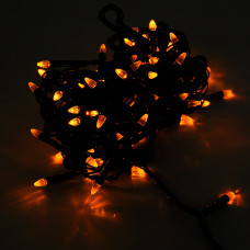 Гірлянди 100LED (Діод) Yellow, 7 режимів, 5 метрів, чорна ізоляція, BOX