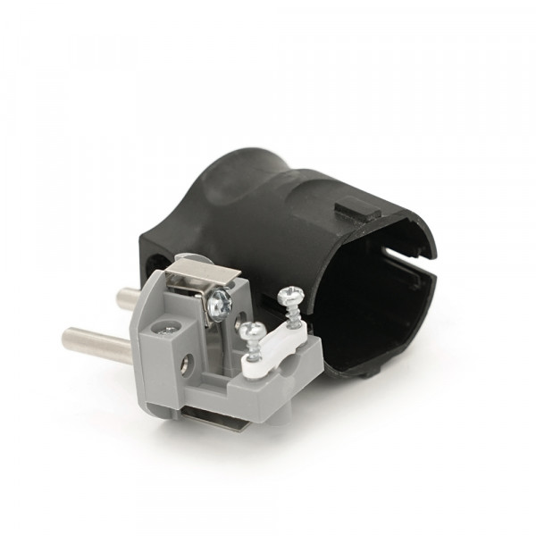 Вилка із заземленням кутова, 16A 250V, A105, Black, Q40
