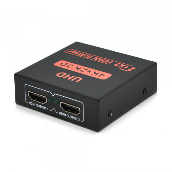 Активний HDMI сплитер 1 => 2 порту, 4K, 1080р, 1,4 версія, DC5V / 2A Q50, Box
