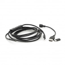 Універсальний ендоскоп 3в1 (USB/MicroUSB/Type-C) для смартфона/ПК, камера 5.5мм, жорсткий кабель 2м, з LED-підсвічуванням, IP67