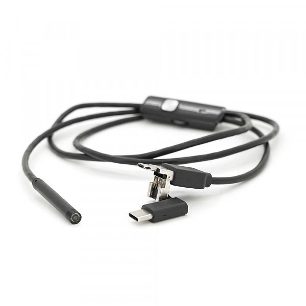Універсальний ендоскоп 3в1 (USB+MicroUSB/Type-C) для смартфона/ПК, камера 5.5мм, м'який кабель 1м, з LED-підсвічуванням, IP67