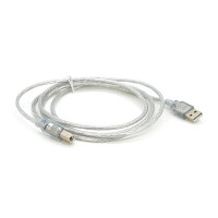 Кабель USB 2.0 AM/BM, 1.8m, прозорий