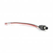 Роз'єм живлення DC-M (D 5,5x2,5мм) => кабель довжиною 25см black -red, Black plug  OEM Q100