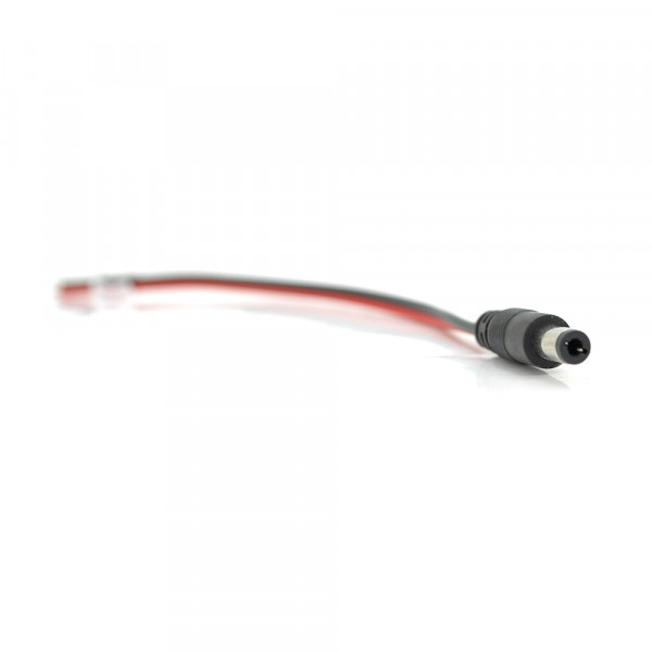 Роз'єм живлення DC-M (D 5,5x2,5мм) => кабель довжиною 25см black -red, Black plug  OEM Q100