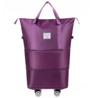 Дорожня сумка-трансформер, 55х22х80 cm, 56-75 л., Коліщатка, Dark purple, 1,1 кг