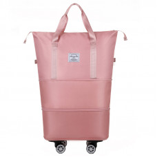 Дорожня сумка-трансформер, 55х22х80 cm, 56-75 л., Коліщатка, Pink, 1,1 кг