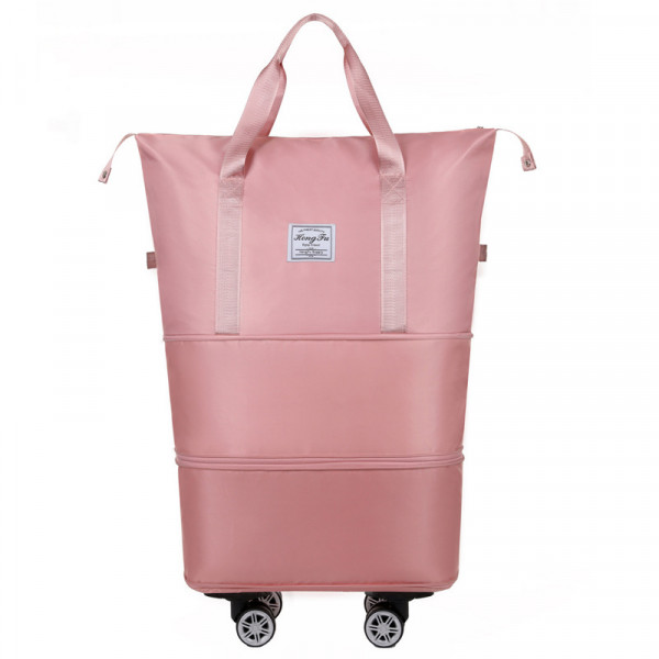 Дорожня сумка-трансформер, 55х22х80 cm, 56-75 л., Коліщатка, Pink, 1,1 кг