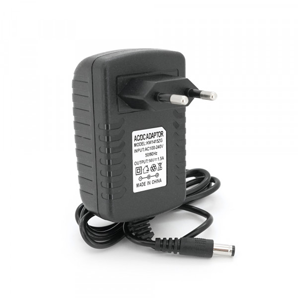 Імпульсний адаптер живлення KW-1415 14V 1.5А (21Вт) штекер 5.5/2.5, LED-індикація, Black