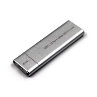 Кишеня зовнішня M.2, SHL-320, Type-C 3.1 A-C 5 Гбіт/с, M.2/NGFF протокол M.2 NGFF, Контролер: Realtek 9201R, Silver