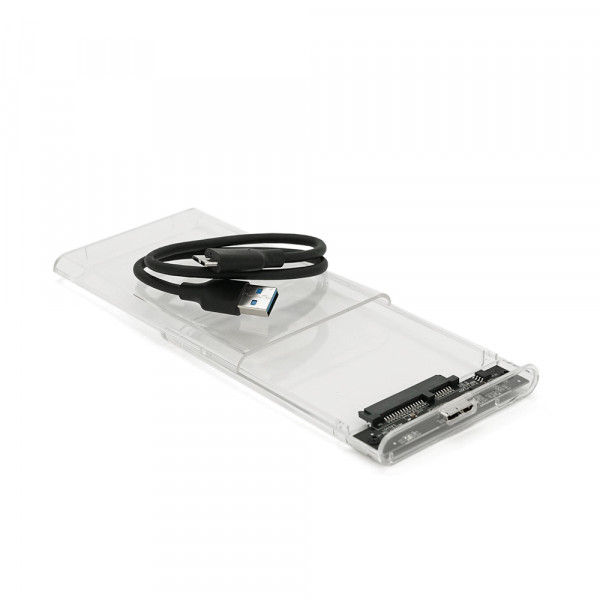 Карман ShuoLe U25E30, 2,5"прозорийй  корпус,интерфейс USB3.0 SATA,  transparent