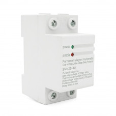 Захисне реле з контролем напруги SVP-60, 40A, LED-індикація, 220В, на DIN-рейку 2P