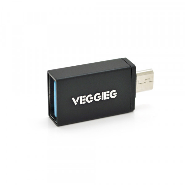 Перехідник VEGGIEG V-OT01 USB2.0(AF) OTG => microUSB(M), Black, Пакет