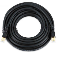Патч-корд литий VEGGIEG, CCA, SSTP, RJ45, Cat.8, 25m, чорний