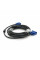 Кабель Merlion VGA 3 + 2 5m, male to male (тато-тато), 2 фериту, чорно-синій, пакет Q100