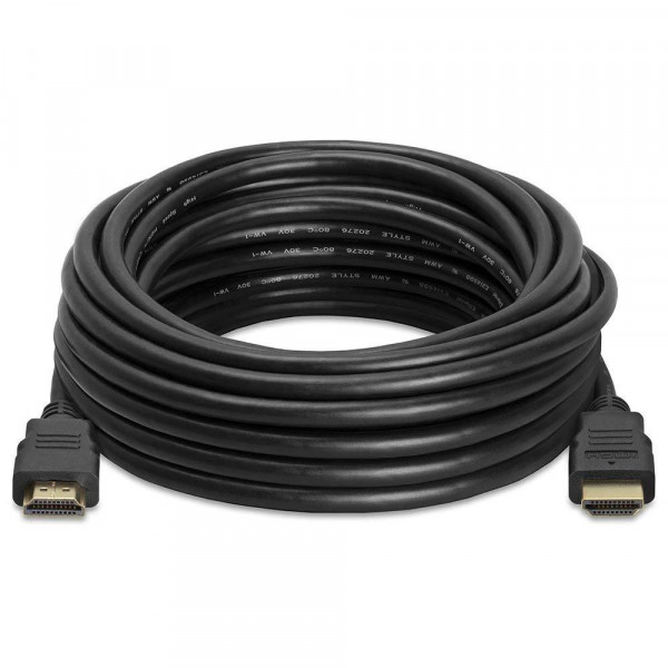 Кабель Merlion HDMI-HDMI HIGH SPEED 15m, v1.4, OD-7.5mm, круглий Black, коннектор Black, (Пакет) Q32