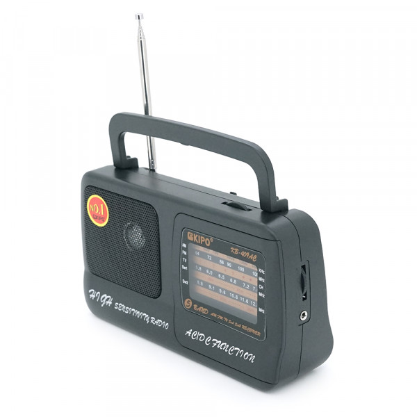 Радіоприймач KIPO KB-408, FM радіо, AUX, корпус пластмас, Black, BOX