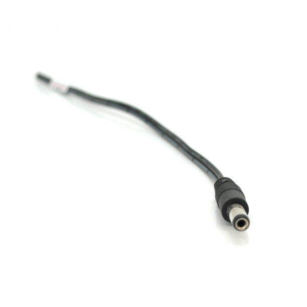 Роз'єм живлення DC-M (D 5,5x2,5мм) => кабель довжиною 25см black, Black plug  OEM Q100