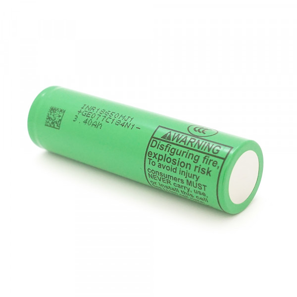 Акумулятор Li-Ion 18650 LG INR18650MJ1 (LG MJ1), 3500mAh, 10A, 4.2/3.65/2.5V, GREEN, 2 шт в упаковці, ціна за 1 шт