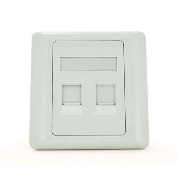 Рамка 86х86 під 2 модулі Keystone Jack RJ-45 кат.5E UTP, 2-port Q100