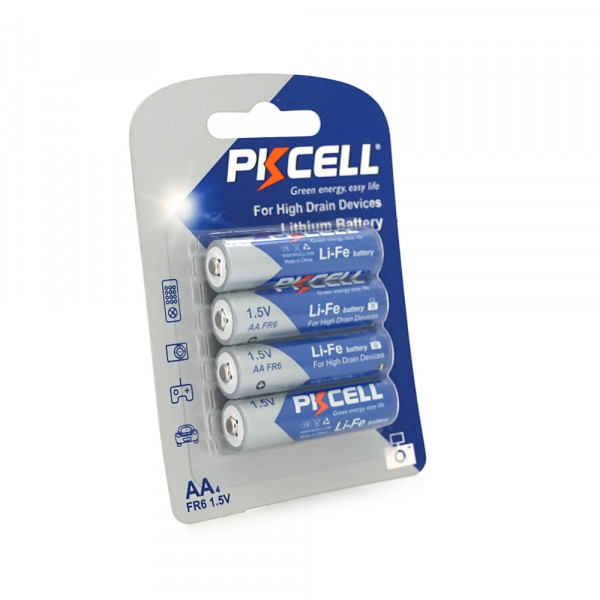 Батарейка літієва PKCELL LiFe 1.5V AA/FR6, 4 шт у блістері