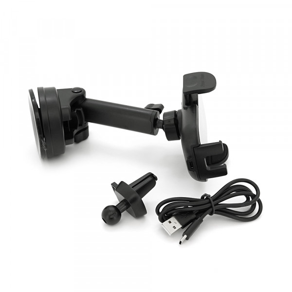 Автотримач Yesido C197+ Wireless Charging 15W, кріплення на торпеду, клямка 50-90мм, Black, Box