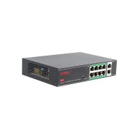 8ми портовий PoE комутатор з автоперезапуском ONV-H1108PSD, 8хРоЕ 100 Мбіт + 2хUplink 100 Мбіт до 250м, IEEE802.3af/at, загальна потужність120 Вт