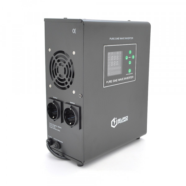 ДБЖ з правильною синусоїдою Europower EPWM-MPS-1500/24 (1050 Вт) 5/10/15/20А, під зовнішню АКБ 24В (AGM/GEL/LFP), кріплення на стіну, Q1 (420*350*230)